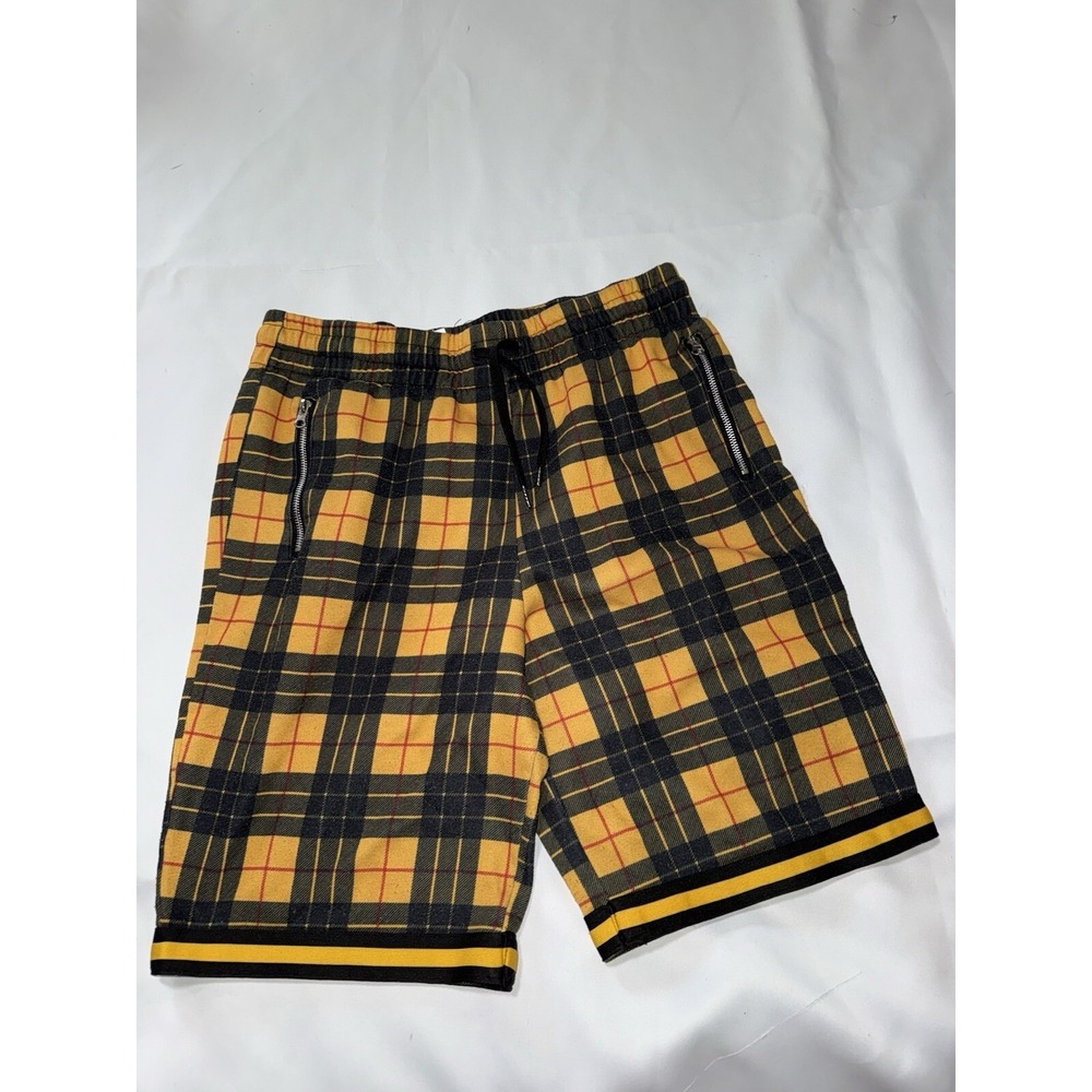 Rolling Paper Collectables Striped Shorts mens l  Buffalo Check Gold Black